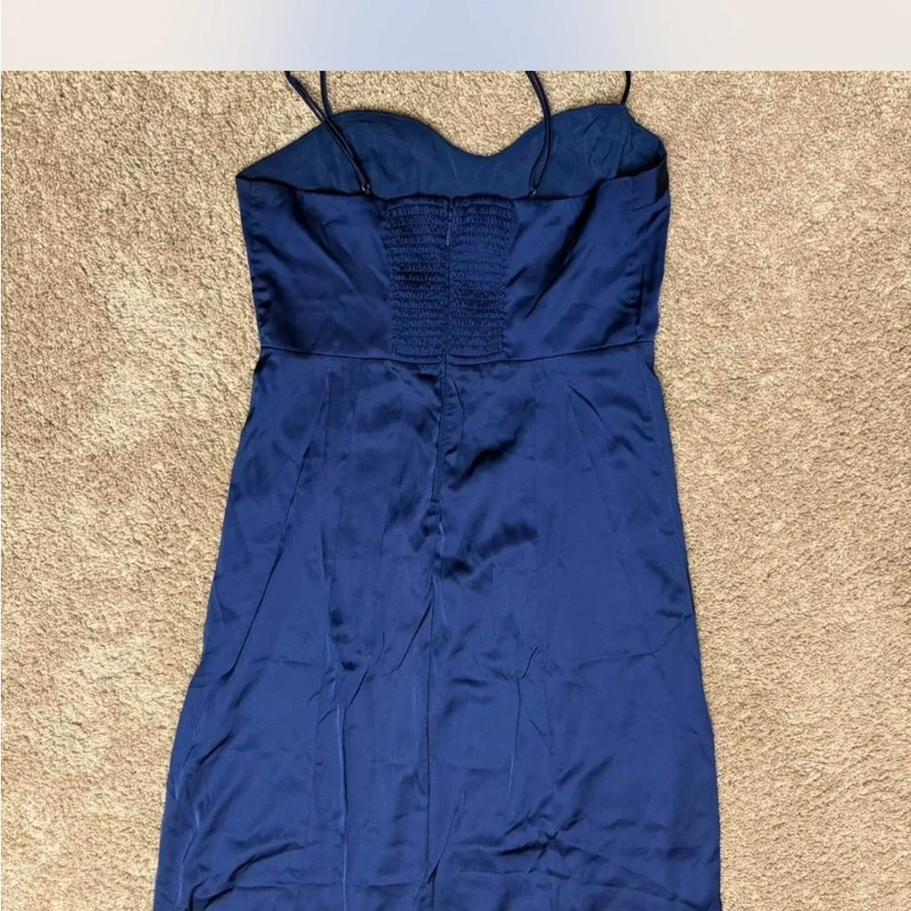 Abercrombie & Fitch Navy Blue Maxi Dress with Side Slit